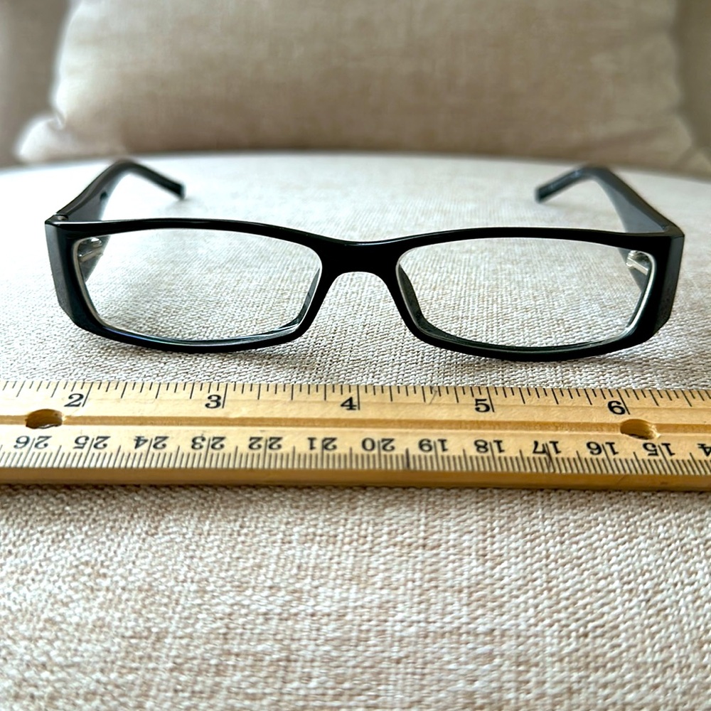 Dior Black Rectangular Glasses with Crystal Heart and Arrow Details